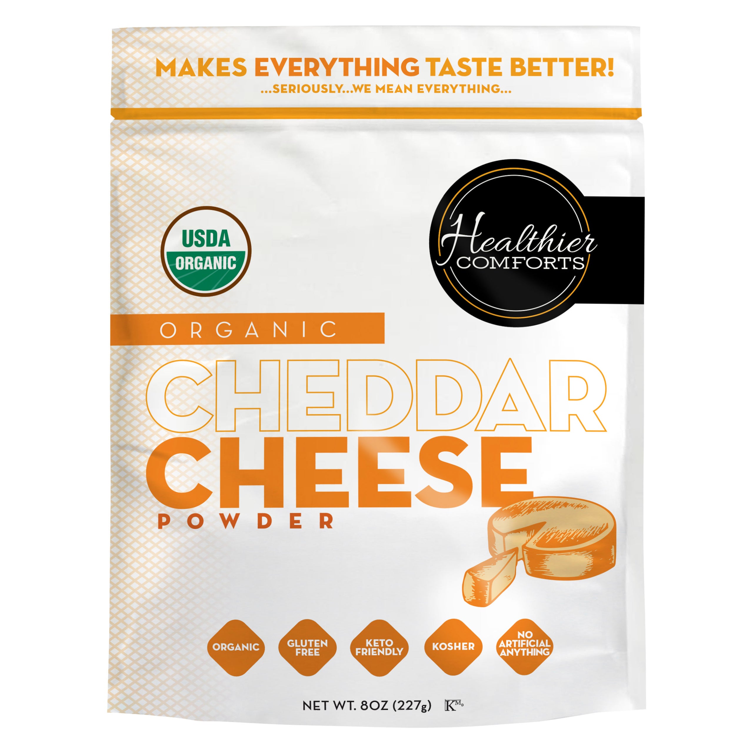 Premium Organic Reduced Sodium Cheddar Cheese Powder Healthier Comforts